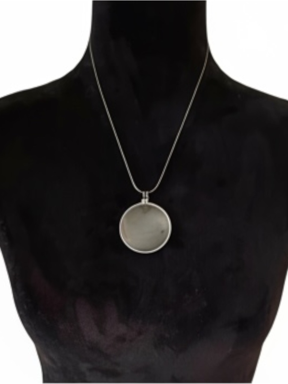NEW NWT J. Jill Black Adjustable Cord Clear Round Glass Pendant Necklace $39 Tag - Picture 3 of 4